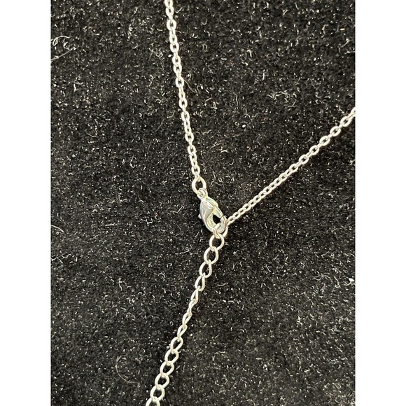 925 Sterling Silver & Garnet Charm Pendant on Round Chain w/Matching Earrings - Picture 4 of 6